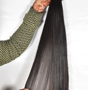 Vente en gros Extensions de cheveux Remy vierges indiens noirs naturels, lisses, bruts, non traités, pour femmes - Product Image 5