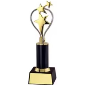 ถ้วยรางวัลโลหะ3ดาวสำหรับองค์กรผลิตในอินเดียสำหรับความสำเร็จประจำปีสำหรับพิธีการรางวัลองค์กร - Product Image 1