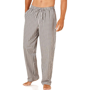 Pijamas de Algodón 100% para Hombre, Ropa de Dormir, Diseño a Cuadros, Pantalones Estampados con Cintura Ajustable, Pijama de Franela - Product Image 6