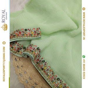 Lanzamiento exclusivo suave Georgette plisado Crush bordado Sari colecciones mayorista por Royal Export en Surat Gujarat - Product Image 6