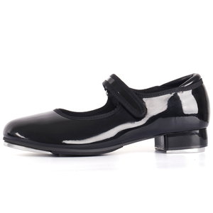 Directo de fábrica en stock de charol Easy Strap Tan Tap Shoe Shiny PU Dance Shoes para mujeres y hombres - Product Image 2