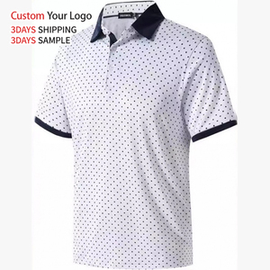 เสื้อยืดลำลองคุณภาพสูง โพลีเอสเตอร์ แขนสั้น แห้งเร็ว ทรงพอดีตัว ปักลายกอล์ฟ ผ้าถัก มีกระเป๋า  โลโก้สั่งทำได้ สำหรับผู้ชาย - Product Image 2