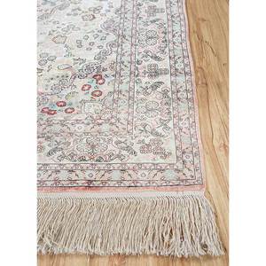 Tapis en soie viscose noué à la main Gulmarg Gold Pae-4749 pour usage domestique - Motif médaillon rectangulaire pour salon, couloir, adolescents - Product Image 4