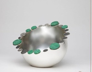Tazón de Metal con Acabado Plateado de Diseño Clásico para Frutas y Aperitivos, Plato para Servir Grabado - Product Image 4