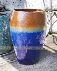 Pot en céramique émaillée bleu-jaune Ombre GL074H80-YBO un superbe décor à la maison pour la plantation et le jardin - Product Image 3