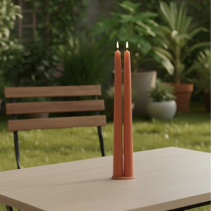 Ivory Taper <b>Candles</b> – <b>Set</b> of 2 | living rooms, bedrooms, balconies, weddings, festive décor, and special occasions - Product Image 2