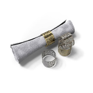 Juego de Servilleteros de Metal Perforado de Lujo, Dorado y Plateado, Modernos, para Decoración de Mesa en Restaurantes y Bodas, Venta al Por Mayor - Product Image 1