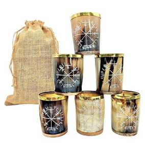 Gobelet à boire en corne de buffle courte, poli, écologique, moderne, naturel, artisanat traditionnel, touche décorative, arrangements bas - Product Image 4