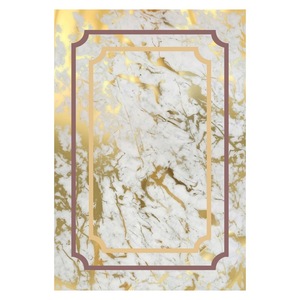 <b>RUGS</b> DEPOT LXDP-0574 Wholesale Terracotta Gold Contemporary Geometric Digital Printed Machine Washable <b>Chenille</b> <b>Rug</b> Non Slip - Product Image 1