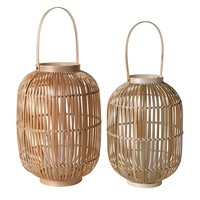 Prix ​​bas pour l'achat en gros de lanternes en rotin écologiques faites à la main, bougeoirs en bambou et en osier, style européen pour la maison, Pâques