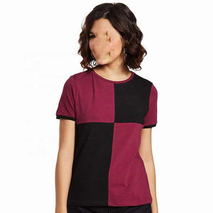 Camisetas de mujer con logotipo personalizado/camisetas de algodón de media manga con cuello redondo para mujer - Product Image 1