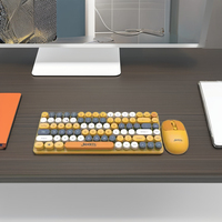 Clavier de machine à écrire rétro sans fil 2.4GHz avec souris DPI réglable 84 touches suspendues Mini anglais arabe prêt Stock BT Combo