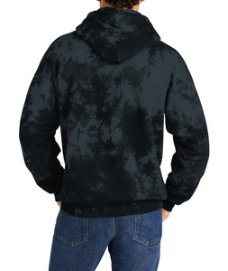 OEM personalizado al por mayor de gran tamaño Tie Dye Pullover Fleece Hoodie para los hombres con capucha cálida tie Dye sudadera negro y gris - Product Image 4