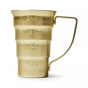 ถ้วยตวงสแตนเลสเคลือบทองพร้อมหูจับ มีสเกลออนซ์แบบใส ตวงได้แม่นยำและมีสไตล์แบบบาร์เทนเดอร์มืออาชีพ - Product Image 1