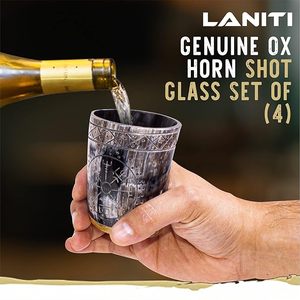 Juego de Vasos de Vidrio de Cuerno de Búfalo Corto de Primera Calidad con Elegante Caja de Embalaje para Hotel y Restaurante a Precio de Mayoreo - Product Image 5