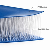 Tissu PVC à double paroi avec technologie Drop-Stitch pour jouets aquatiques gonflables, pontons flottants et tapis de gym