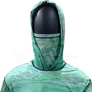 Porter des chemises à manches longues 100% coton à séchage rapide UPF 50 Design personnalisé Camo Mask Hoodie - Product Image 5
