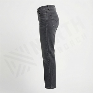 Pantalones Vaqueros de Mezclilla Ajustados de Tiro Alto Casuales para Mujer, Color Personalizado, Estilo Limpio, Cintura Elástica, Transpirables, de Algodón - Product Image 2