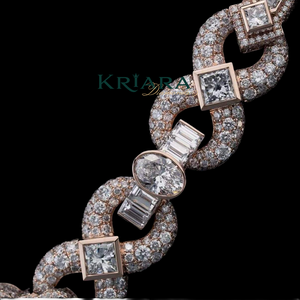 S925 Women's Rose Gold Plated Moissanite <b>Statement</b> <b>Necklace</b> Round Brilliant Cut Flower Design Pave Setting Luxury Link Chain - Product Image 6