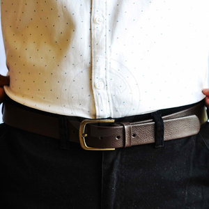 Good Quality Brown Color Cow Hide Leather Belts For Men Whole Sale Rate Leather Belts - Product Image 6