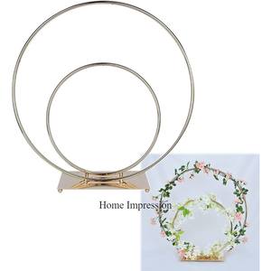 Marco chapado en oro de alta calidad de Metal resistente con aspecto llamativo más hermoso con centro de mesa de boda grande de mármol blanco - Product Image 4