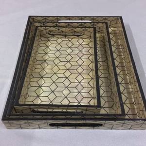 Unique Meena Tray Handcrafted Durable Eco-Friendly Non-Toxic Acacia Wood Engraved Indian Classic Customizable 100pcs Giveaways - Product Image 4