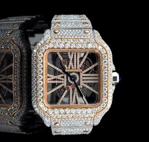 Reloj de diamante helado de ultra lujo para hombre, banda de acero inoxidable de alta demanda, esfera de cristal, mejor precio, joyería de lujo, accesorio de moda - Product Image 1