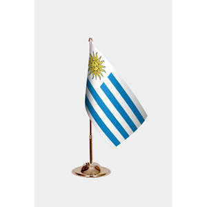 Drapeaux de bureau d'Uruguay avec impression numérique, mât en aluminium pour décoration et exposition - Product Image 2