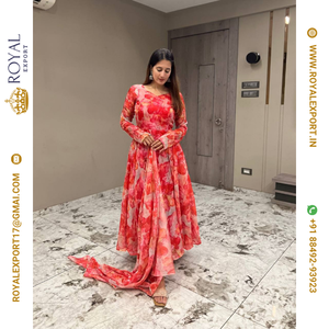 Bellamente diseñador Tubby Organza Con Vestido Impreso Digital Con Fancy Dupatta - Product Image 3