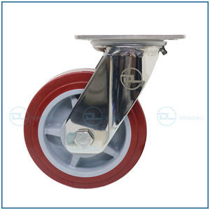ล้อเลื่อนสแตนเลสแบบแข็ง SUS 304 สำหรับงานหนัก ขนาด 4/5/6/7*2 นิ้ว โพลียูรีเทน PU สำหรับรถยก - Product Image 3
