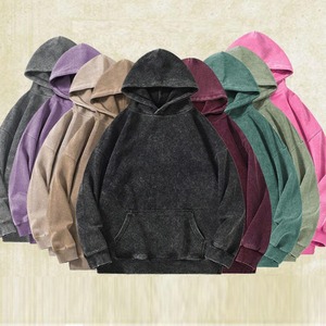 Nouvel Arrivage – Sweat à Capuche Homme en Coton Lavé, Épaules Tombantes, Manches Longues, Cordon de Serrage, en Molleton Bouclette, avec Imprimé Crocheté et Logo Brodé - Product Image 1