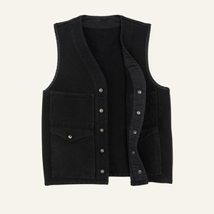 Gilet en toile de coton respirant pour hommes et femmes avec poches cargo durables vêtements d'extérieur d'hiver boutonnés avec doublure courte - Product Image 2
