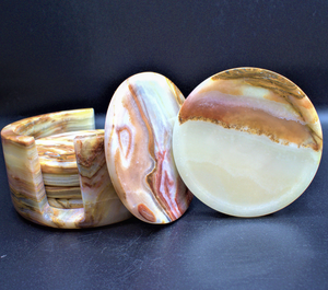 Café Premium Pierre De Marbre Naturel Cadeau Porte-Gobelet Rond Sous-verres Pierre De Marbre De L'Inde - Product Image 4