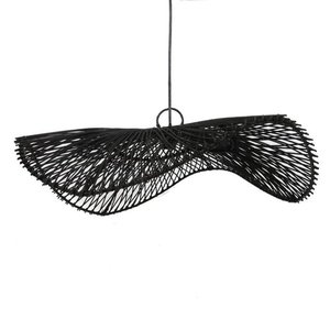Luminaire suspendu en osier de bambou tissé à la main nouveau Design lampes suspendues en rotin naturel lustre pour la décoration de bureau à domicile ML66 - Product Image 5