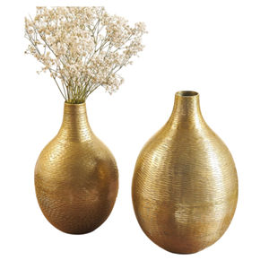 Florero martillado de metal dorado de alta calidad para exhibición de flores de hierro moderno para bodas, accesorios decorativos fantásticos - Product Image 6