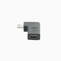 Conector Micro USB 2,0, Micro USB macho a USB C hembra, adaptador de conector en ángulo de 90 grados para carga o transferencia de datos