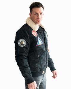 <b>Top</b> <b>Gun</b> Force Cw45 Nylon Bomber <b>Jacket</b> with Natural Fur Collar Men's High Quality Patches-<b>Jacket</b> - Product Image 5