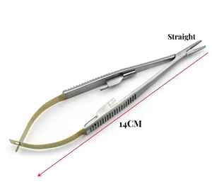 Castroviejo Micro Porte-Aiguille 18.5cm/20cm Serrure Droite/Incurvée En Acier Manuel Ensemble D'instruments Chirurgicaux Hosanna Chirurgical CE - Product Image 4