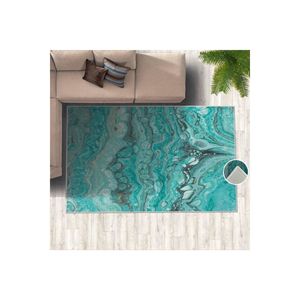Tapis imprimé numérique marbré turquoise pour adolescent motif de couloir Rectangle pour chambre et salon décoration tapis de maison - Product Image 3
