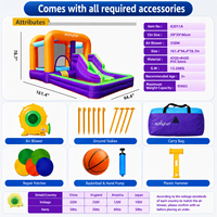 Château gonflable pour enfants, prêt à être expédié, de haute qualité, avec accessoires complets, idéal pour les rassemblements d'été dans la cour.