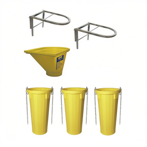 Kit de piezas para escalera y andamio de HDPE: 1 tolva, 1 marco de soporte, 3 fundas antipolvo con 1 deslizadero de basura - Product Image 3