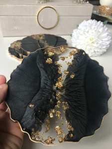 ที่รองแก้วไม้เรซิ่นทำมือ ดีไซน์ไม่ซ้ำใคร สำหรับใช้ในบาร์ ร้านกาแฟ ห้องครัว ตกแต่งบ้าน ทนทาน ใช้เป็นถาดใส่เครื่องดื่ม มีจำหน่ายจำนวนมาก - Product Image 4