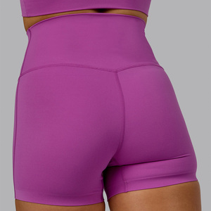 Shorts Deportivos de Cintura Alta para Mujer, Tela con Memoria, Impermeables, con Opciones Personalizadas para Entrenamiento, Gimnasio y Uso Casual, Proveedor OEM con Logotipo - Product Image 4