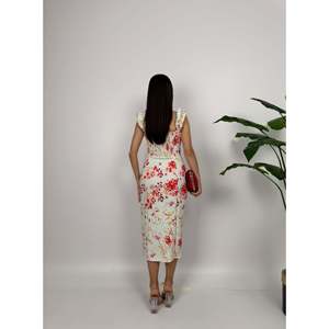 missJANELL Women's Digital Printed Strapless Midi Dress with <b>Balloon</b> Hem, 100% Polyester, Stone Color for Casual Summer Wear - Product Image 5