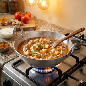 Wok de Fabricante Indio de 77 Onzas para Cocina, Hogar y Restaurante, Kadai de Aluminio - Product Image 2