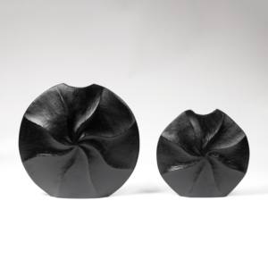 Luxury Metal Matte Black <b>Vase</b> Home Decor Modern Shell <b>Vase</b> Round Design Metallic <b>Other</b> Home Decor and Restaurants - Product Image 4