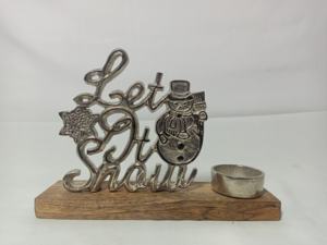 Gold Round Aluminium Christmas <b>Tealight</b> <b>Holder</b> Handmade Eco-Friendly Durable Festive Home Hotel and Tabletop Decorative Lighting - Product Image 5