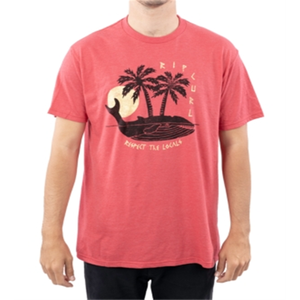 T-shirt Grafica Monstro da Uomo Rip Curl, Maglia Rossa Solida 240 Grammi, T-shirt Designer Compressa con Stampa DTG, Taglia L - Product Image 1