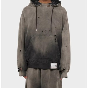 Sudadera con capucha para hombre con cremallera lavada con ácido desteñida al sol bordada con etiqueta tejida de 100% g/m² y felpa francesa pesada 450 algodón con logotipo personalizado - Product Image 1