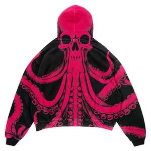 420gsm เสื้อฮู้ดผู้ชายพิมพ์ลายแมงมุมเฮฟวี่เวทคุณภาพสูงชุดวอร์มผ้าฝ้าย100% เสื้อฮู้ดแบบกำหนดเองตามอุณหภูมิ - Product Image 6